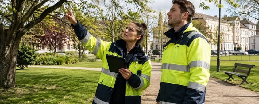 Agent technique de collectivité signalant un nid de frelons asiatiques