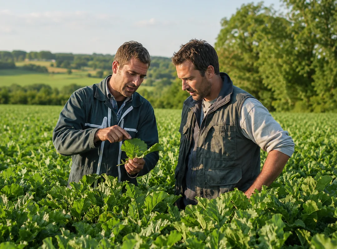 Conseiller agricole expliquant la formation Certiphyto à un exploitant