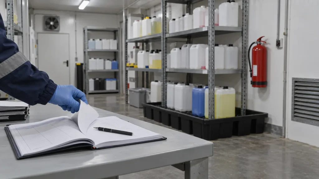 Registre de traçabilité et local de stockage conformes au règlement biocide européen